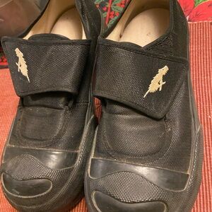 Black Sneakers with Velcro Strap and Sturdy Sole